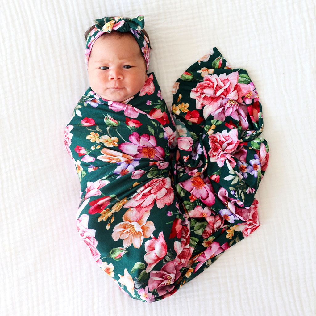 Posh Peanut Infant Swaddle and Headwrap Set Arsine