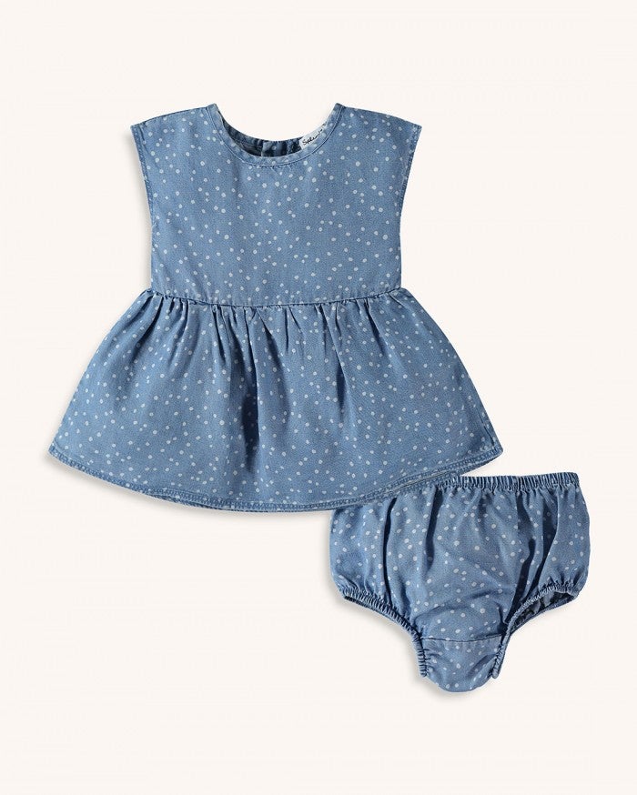 Splendid Baby Girl Dot Dress Set Chambray Bloom Kids Collection